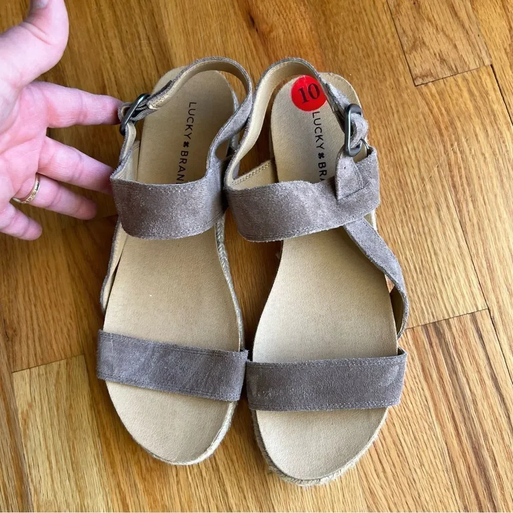 Women's Tan Espadrille Sandal Lucky Brand Size 10